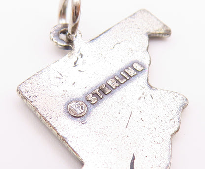925 Sterling Silver  Vintage Maryland State Souvenir Pendant  PT21206