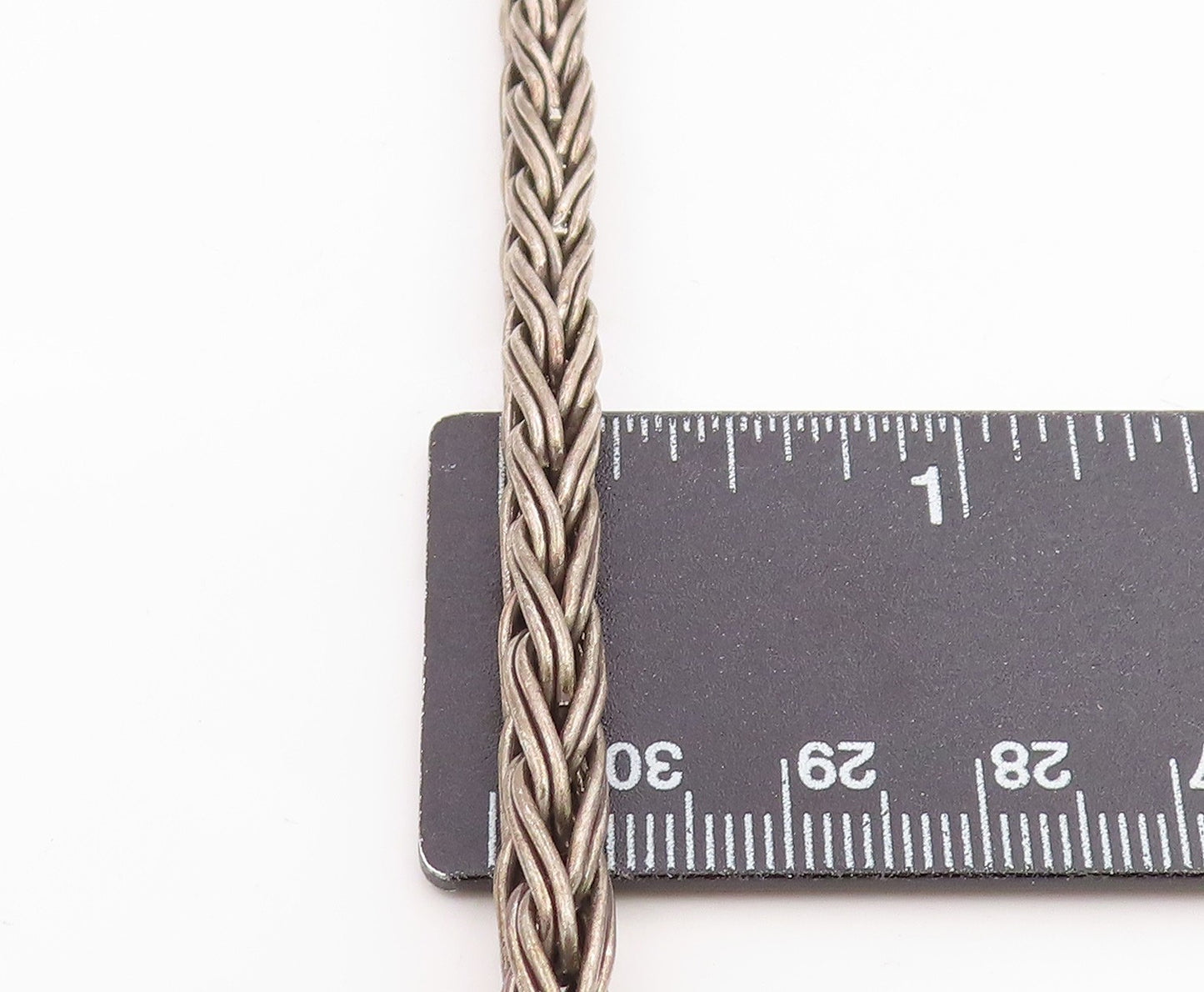 925 Sterling Silver Vintage Bracelet Classic Braided Spiga Chain Design  BT12050