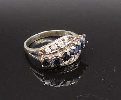 925 Silver  Vintage Sparkly Spinel & Cubic Zirconia Swirl Ring Sz 7  RG26038