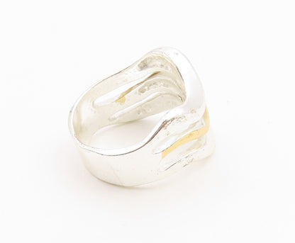 925 Sterling Silver Vintage Ring SILPADA Two Tone Classic Wave  Sz 6.5  RG36767