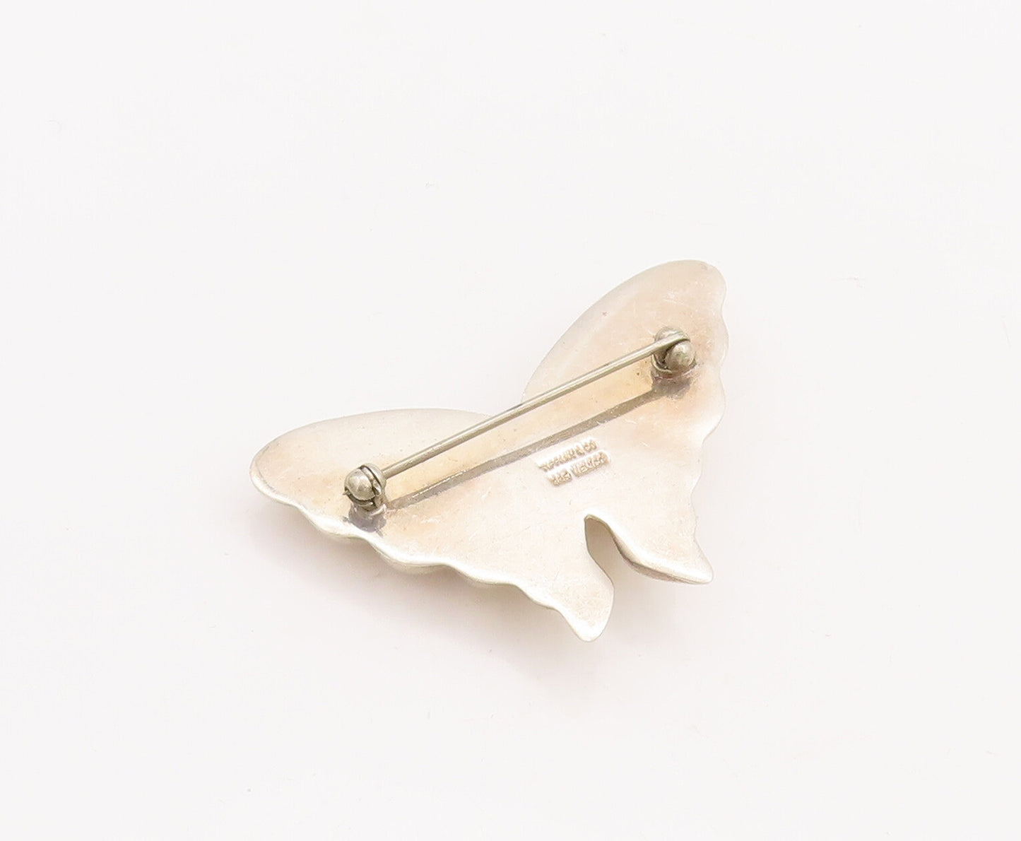 925 Sterling Silver Vintage Brooch Pin TIFFANY Puffed Carved Butterfly  BP11074