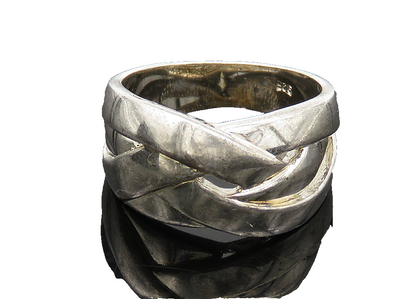 925 Sterling Silver Vintage Shiny Smooth Highway Band Ring  Sz 7.5  RG20615