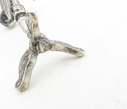 925 Sterling Silver  Vintage Antique Coat Rack With Umbrella & Hat  TR1403