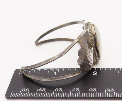 925 Sterling Silver Vintage Bracelet NAVAJO ZUNI Mother Of Pearl Flower  BT10165