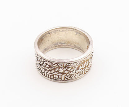 925 Sterling Silver Vintage Ring Ethnic Braided Basketweave Band  Sz 9  RG36648