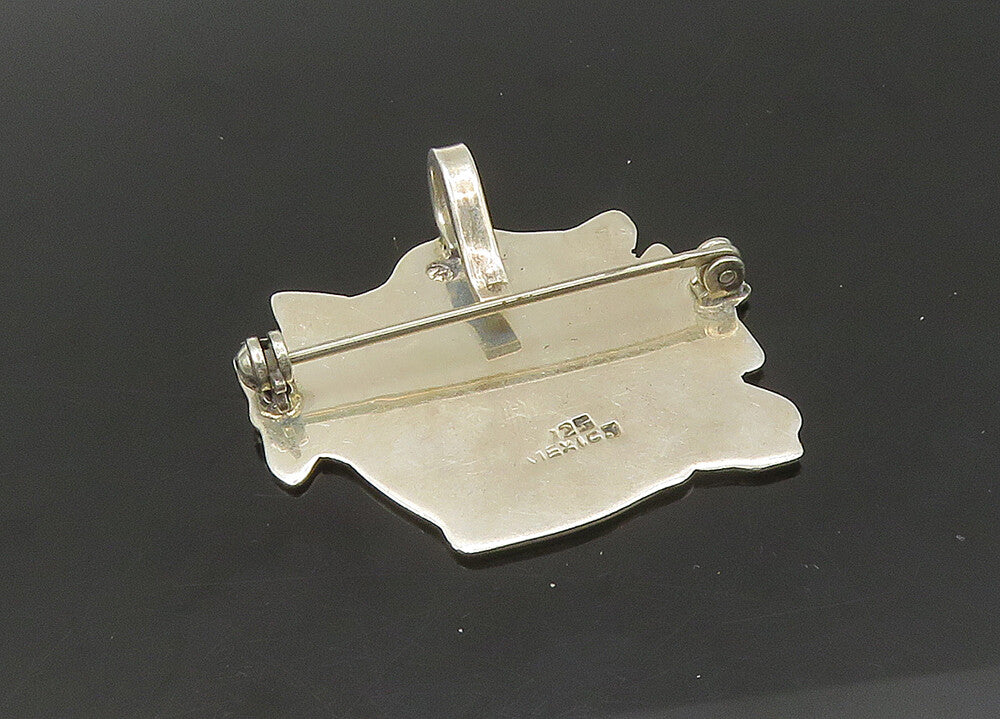 MEXICO 925 Sterling Silver  Vintage Kittens In A Basket Brooch Pin  BP8906