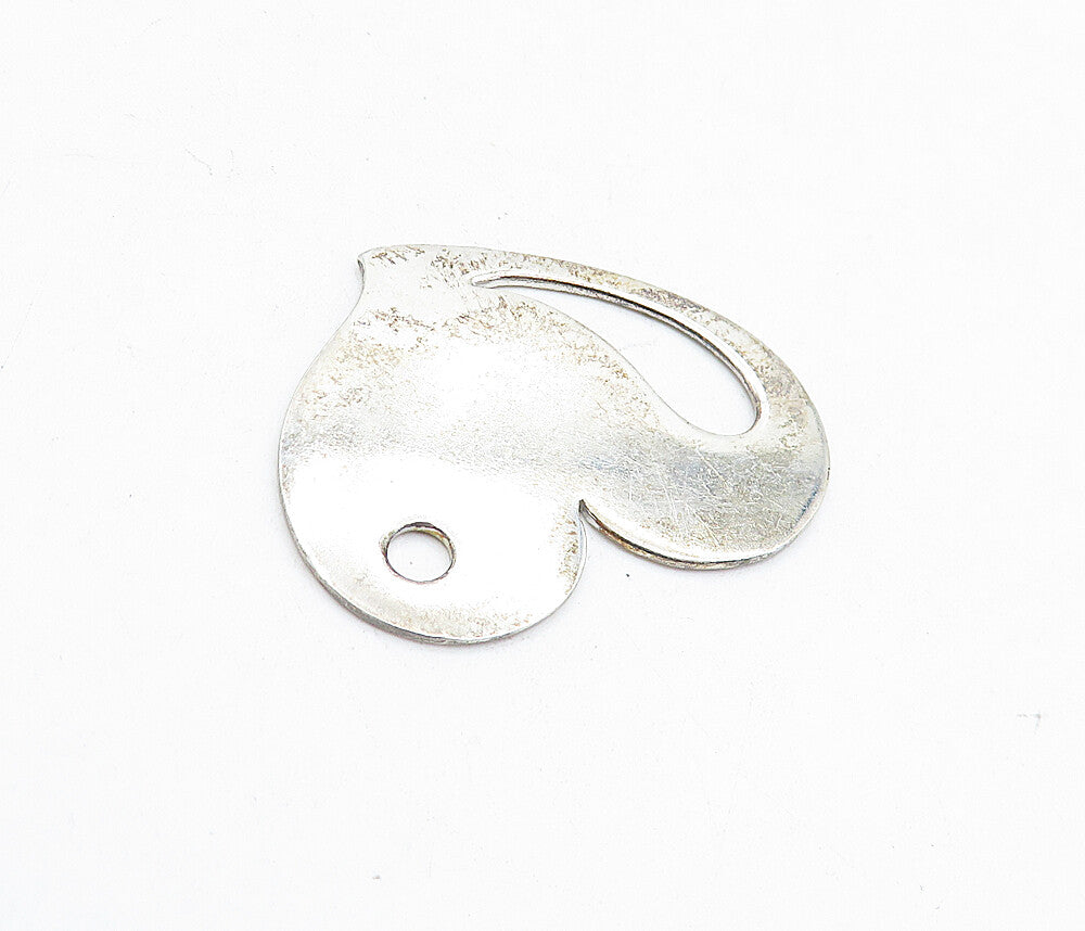 925 Sterling Silver  Vintage Shiny Cutout Detail Love Heart Pendant  PT3342