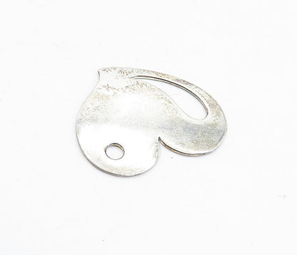 925 Sterling Silver  Vintage Shiny Cutout Detail Love Heart Pendant  PT3342