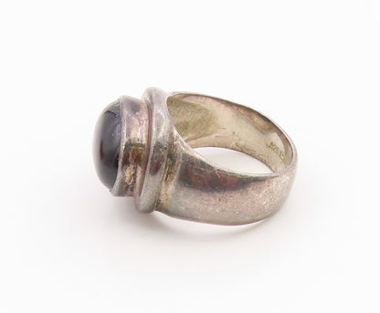 925 Sterling Silver Vintage Ring ESPO SIG Cabochon Onyx Band  Sz 10  RG36258