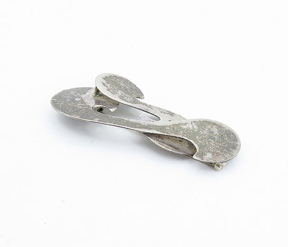 MEXICO 925 Sterling Silver  Vintage Dark Tone Swirl Design Brooch Pin  BP1330