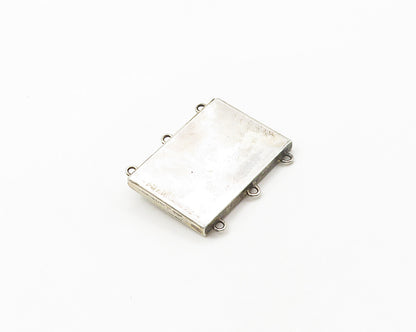 925 Sterling Silver  Vintage Etched Cross Detail Square Necklace Clasp  TR2384