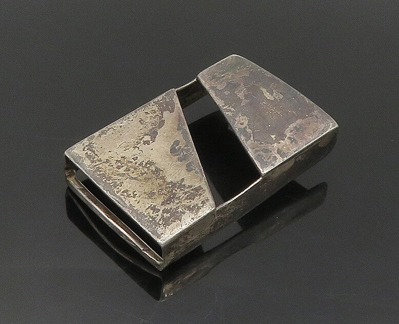 BILL TENDLER 925 Sterling Silver  Vintage Dark Tone Square Belt Buckle  TR2418