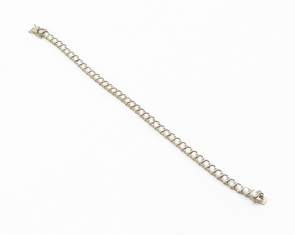 ROSS SIMON 925 Sterling Silver  Vintage Topaz Swirl Tennis Bracelet  BT5703