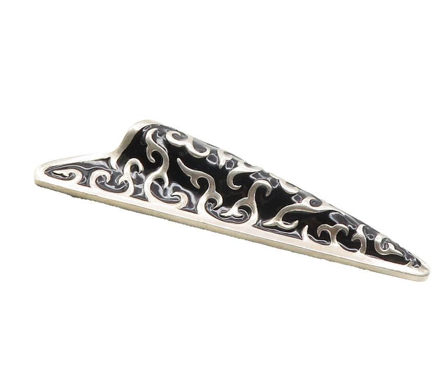 NR 925 Sterling Silver  Vintage Enamel Coated Swirl Vine Brooch Pin  BP4033