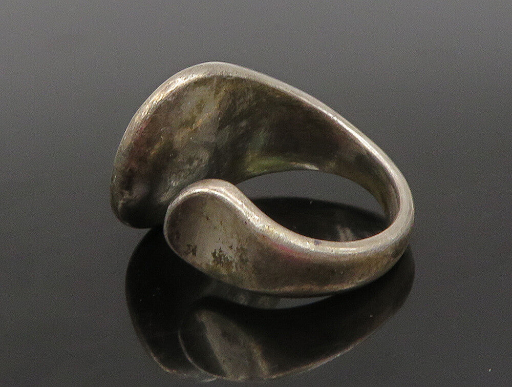 925 Sterling Silver  Vintage Unique Minimalist Concave Wrap Ring Sz 7  RG25269