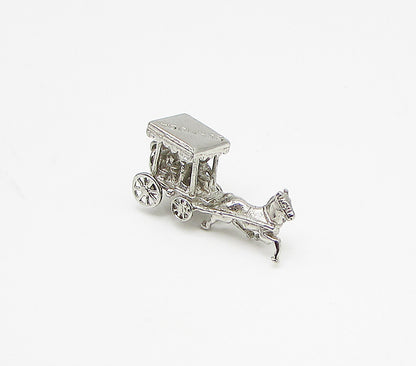 925 Sterling Silver  Bermuda Horse & Carriage Ride Charm Pendant  PT2248