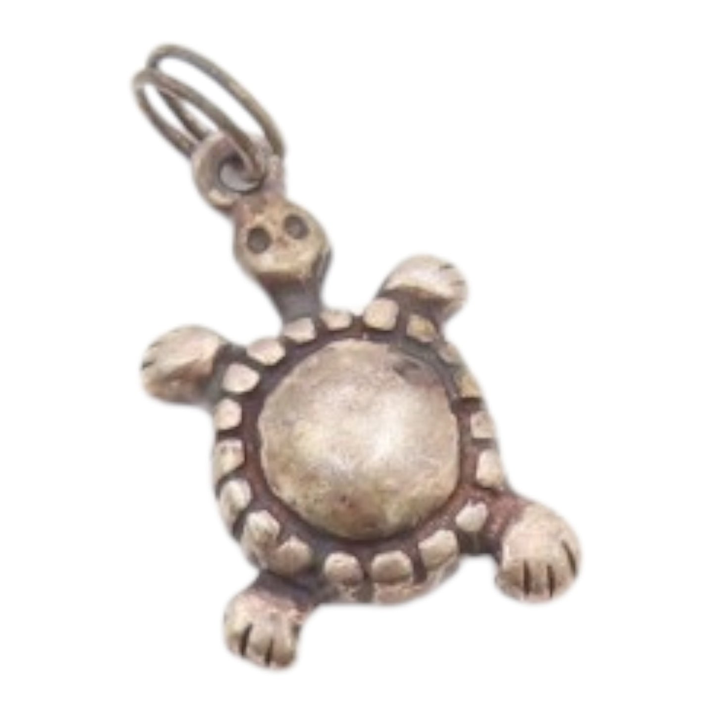 925 Sterling Silver  Vintage Dark Tone Turtle Animal Motif Pendant  PT17871