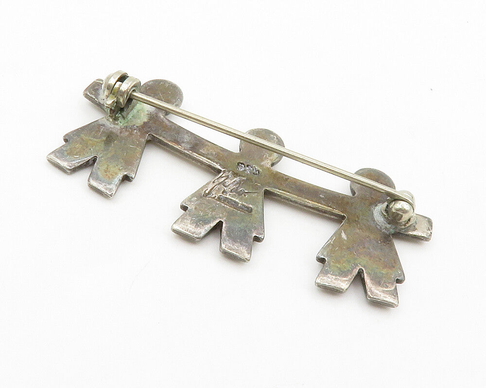 925 Sterling Silver  Vintage 2 Tone Love Heart Holding Hands Brooch Pin BP5185