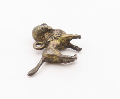925 Sterling Silver  Vintage Dark Tone Poodle Dog Animal Pendant  PT18514