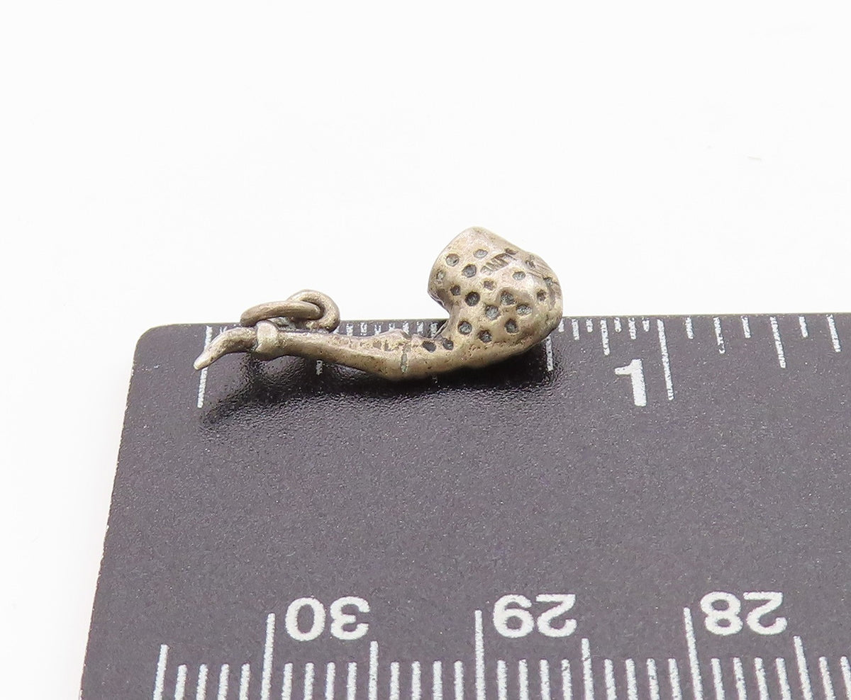 925 Sterling Silver Vintage Pendant Etched Dotted Piper Smoking Charm  PT24807