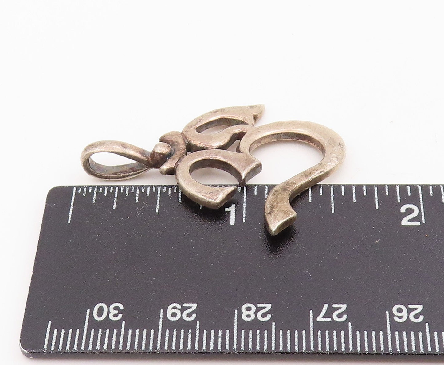 925 Sterling Silver Vintage Pendant Sacred Om Symbol Cutout Religious  PT25655