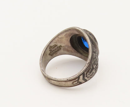 REED & CO. 925 Sterling Silver Vintage Glendale JHS Sapphire Ring Sz 8.5 RG26501
