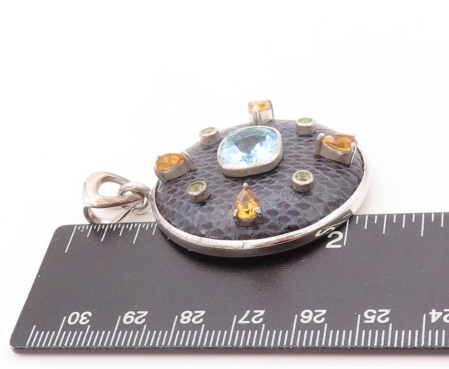 925 Sterling Silver Vintage Pendant CHI BY FALCHI Peridot Citrine Topaz  PT24141