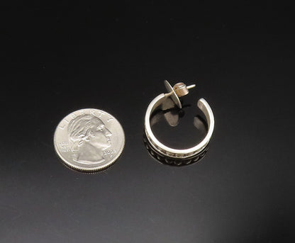 LETY G 925 Sterling Silver Vintage Raised Edge Dotted Hoop Earrings EG11817
