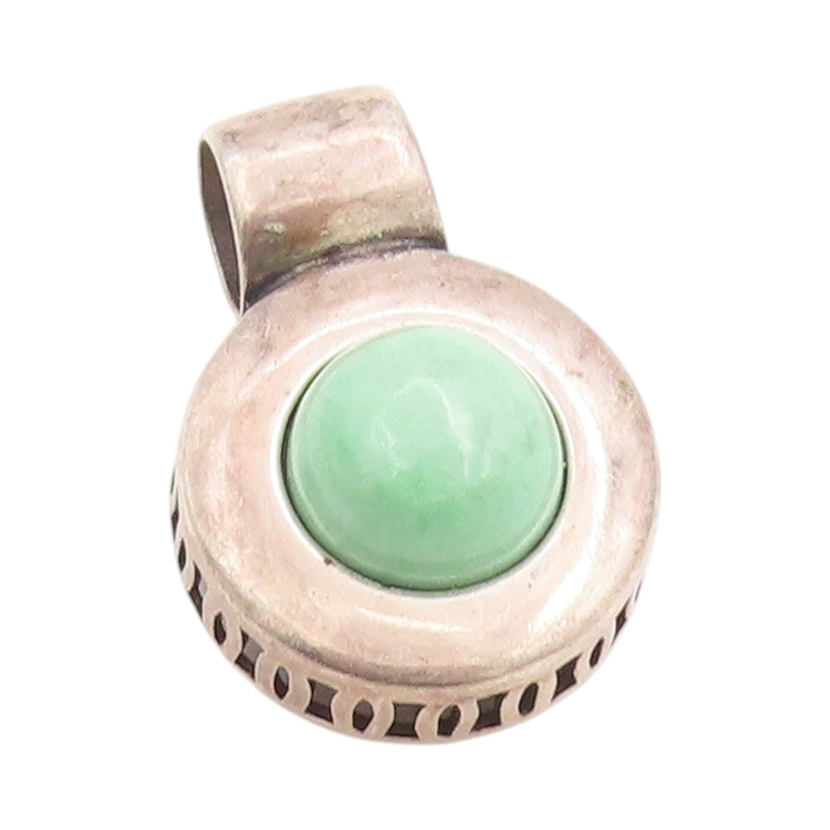 925 Sterling Silver Vintage Pendant CAROLYN POLLACK Halo Round Turquoise PT24848