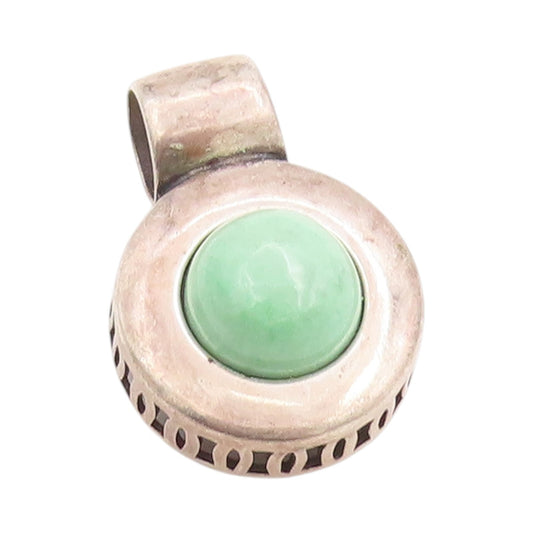 925 Sterling Silver Vintage Pendant CAROLYN POLLACK Halo Round Turquoise PT24848