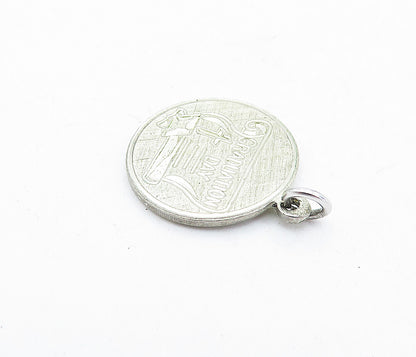 925 Sterling Silver  Vintage Etched Graduation Day Diploma Pendant  PT4659
