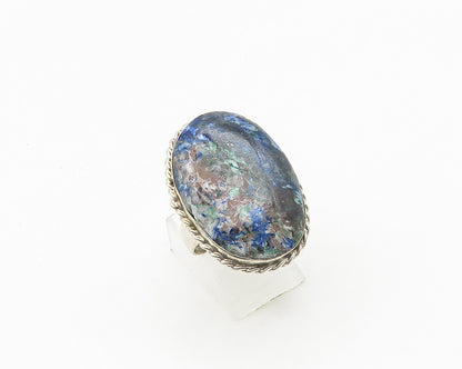 MEXICO 925 Sterling Silver  Vintage Sodalite Twist Cocktail Ring Sz 8  RG18461