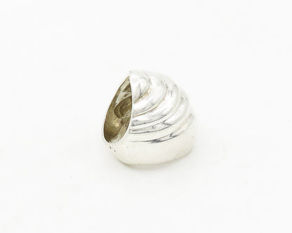 MEXICO 925 Sterling Silver  Vintage Shiny Fluted Dome Band Ring Sz 6  RG17385