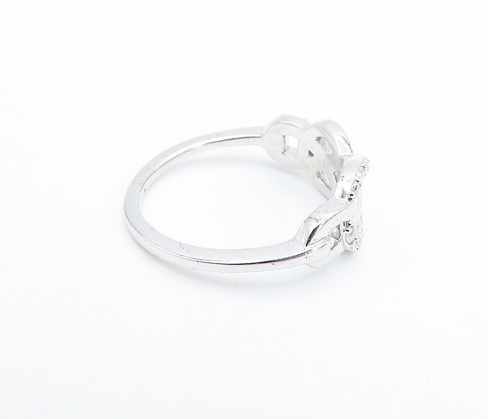 925 Sterling Silver  Topaz Open Pretzel Knot Polished Band Ring Sz 7  RG6864