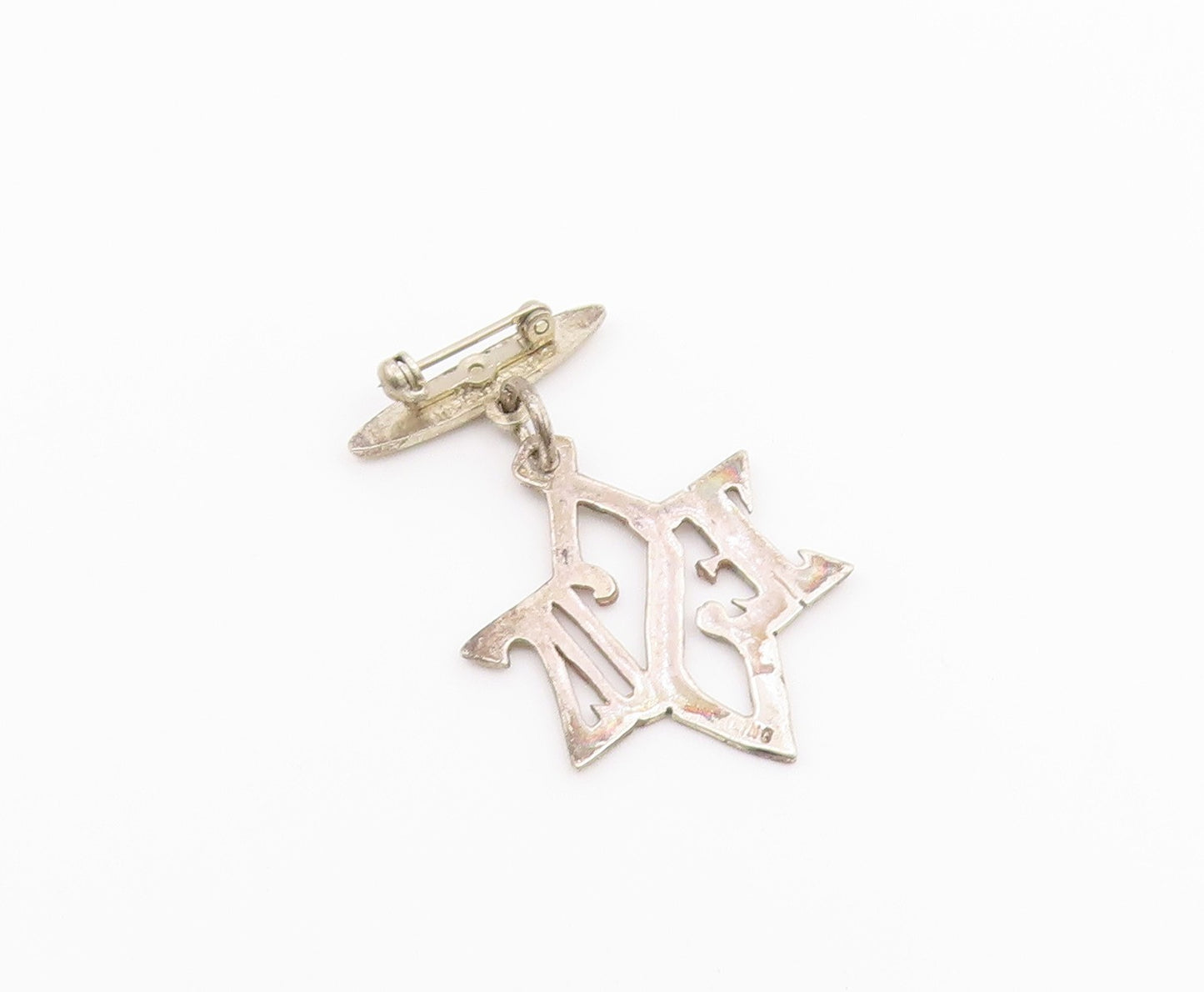 925 Sterling Silver  Vintage Shiny Diamond Cut Jesus Brooch Pin  BP8584