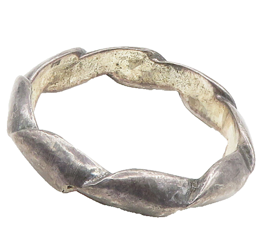 925 Sterling Silver  Vintage Dark Tone Smooth Twist Bangle Bracelet  BT7315