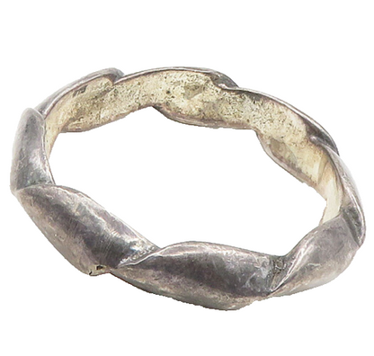 925 Sterling Silver  Vintage Dark Tone Smooth Twist Bangle Bracelet  BT7315