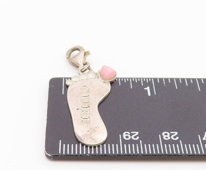 925 Sterling Silver  Vintage Mini Foot CURE Charm Pendant  PT22094