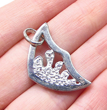925 Sterling Silver  White Cubic Zirconia Art Deco Drop Pendant  PT1513