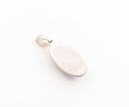 925 Sterling Silver Vintage Pendant Classic Cabochon Moonstone Charm  PT26597