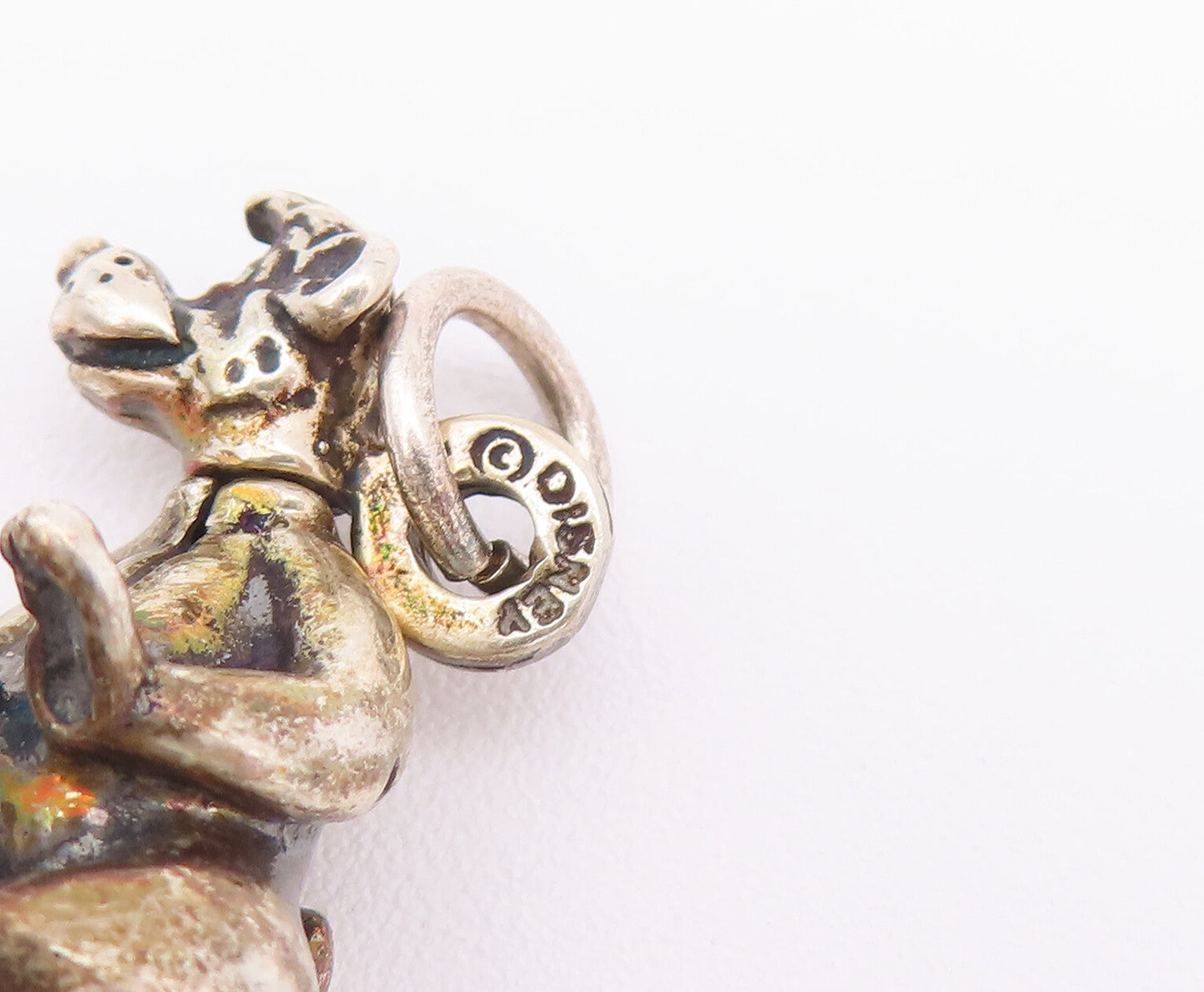 925 Sterling Silver Vintage Pendant DISNEY Carved Goofy From Micky Mouse PT22782