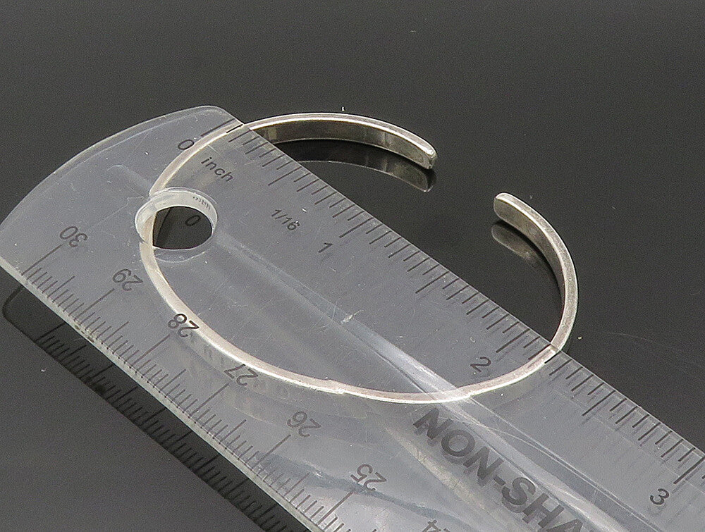 925 Sterling Silver  Vintage Minimalist Engraved Friend Cuff Bracelet  BT9414