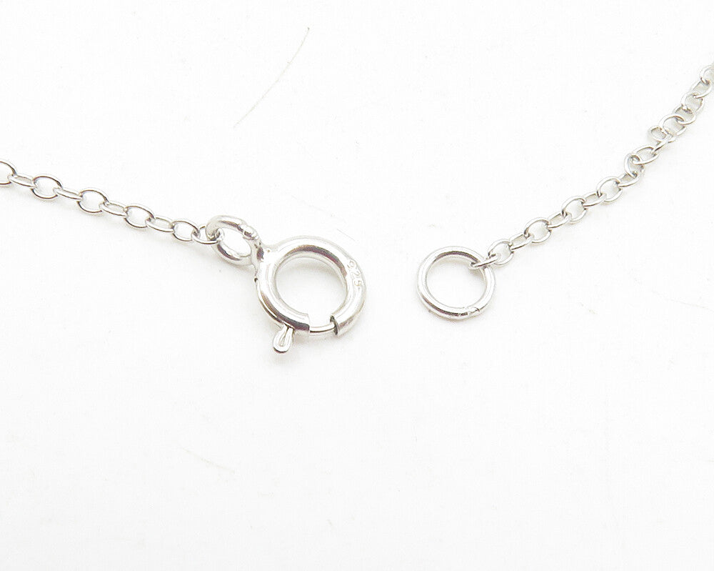 925 Sterling Silver  Prong Set Amethyst Open Love Heart Chain Necklace  NE2054