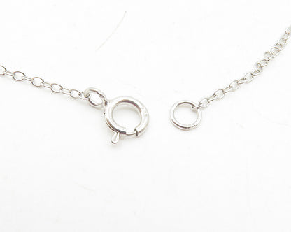 925 Sterling Silver  Prong Set Amethyst Open Love Heart Chain Necklace  NE2054