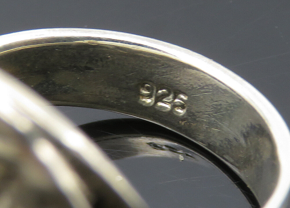 925 Sterling Silver  Vintage Shiny Etched Detail Round Band Ring Sz 6  RG20457