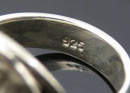 925 Sterling Silver  Vintage Shiny Etched Detail Round Band Ring Sz 6  RG20457