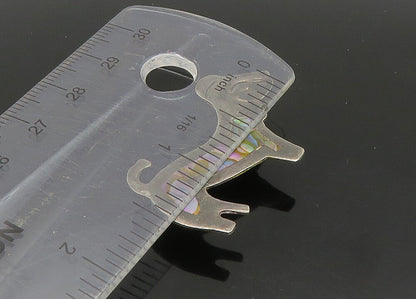 MEXICO 925 Sterling Silver  Vintage Abalone Shell Dog Motif Brooch Pin  BP8929