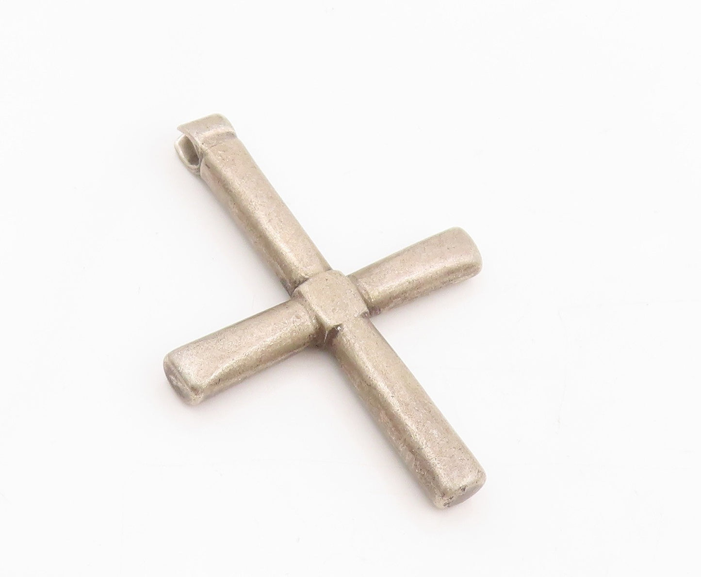 925 Sterling Silver Vintage Pendant Minimalist Solid Religious Cross  PT25513