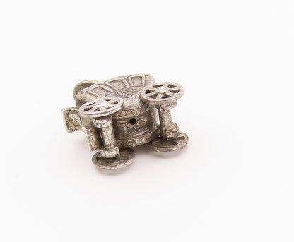 925 Sterling Silver  Vintage Petite Old Fashioned Carriage Pendant  PT18527