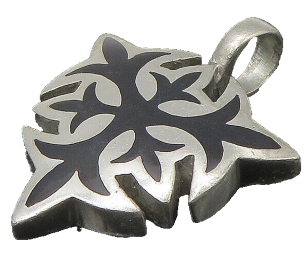 BICO 925 Sterling Silver   Vintage Blue Resin Design Hollow Pendant  PT18295